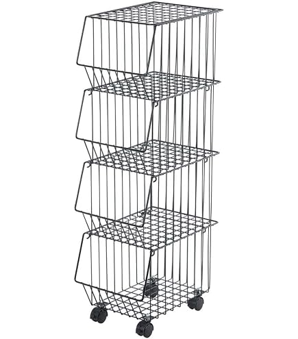 Amazon｜傾斜ジャンブルバスケット W90cm 4 段 ブラック 1 台